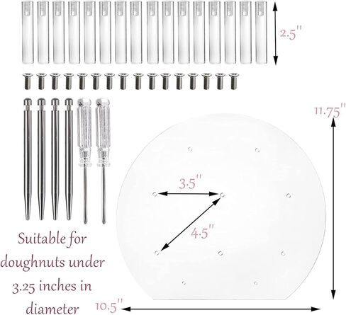 Yesland 2 Pack Dounut Wall Display Stand - لوحة دونات أكريليك واضحة مع 16 عمودًا معرضًا لرفف الحفلات ، عيد الميلاد ، حفل زفاف ، عيد ميلاد - جولة in Kuwait