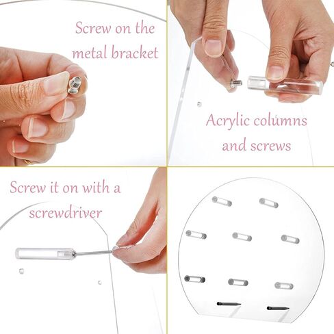 Yesland 2 Pack Dounut Wall Display Stand - لوحة دونات أكريليك واضحة مع 16 عمودًا معرضًا لرفف الحفلات ، عيد الميلاد ، حفل زفاف ، عيد ميلاد - جولة in Kuwait