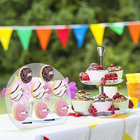 Yesland 2 Pack Dounut Wall Display Stand - لوحة دونات أكريليك واضحة مع 16 عمودًا معرضًا لرفف الحفلات ، عيد الميلاد ، حفل زفاف ، عيد ميلاد - جولة in Kuwait