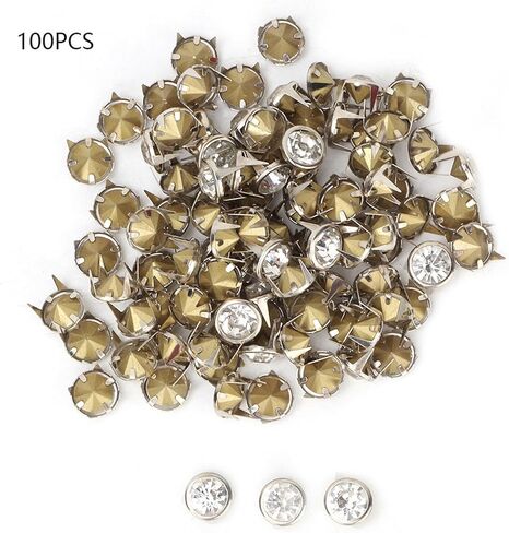 Fayelume 100 PCS Studs Spots, 10 MM Metal Studs, Rivets Spots Stud Cap, Claw Rivets, for Clothing, Fabric, Leather Crafting in Saudi Arabia