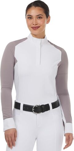 Kerrits Affinity Women's Long Sleeve Shirt - قميص منافسة الفروسية خفيفة الوزن ، طوق Snap in Kuwait