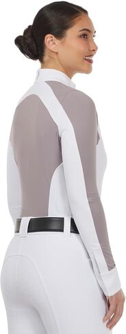 Kerrits Affinity Women's Long Sleeve Shirt - قميص منافسة الفروسية خفيفة الوزن ، طوق Snap in Kuwait