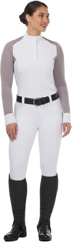 Kerrits Affinity Women's Long Sleeve Shirt - قميص منافسة الفروسية خفيفة الوزن ، طوق Snap in Kuwait