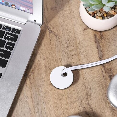 2 أجهزة كمبيوتر 1-1/2 بوصة جروميت مكتب ، ثقب الحبل غطاء ثقب الكبل البلاستيكي مع ثقوب منشار كابل المكتب المحمولة جروميت مكاتب مرنة الثقوب الحلقات لكابلات طاولة المكتب المنزلي (أبيض) in Kuwait