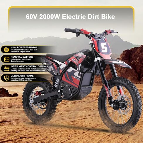 Mototec 60V Pro Electric Dirt Bike 2000W Lithium in Kuwait