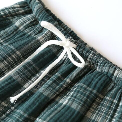 Men's Capri Pajama Pants Thin Cotton Pj Bottoms Plaid Printed Cool Cozy Home Sleep Lounge Pocket in Saudi Arabia
