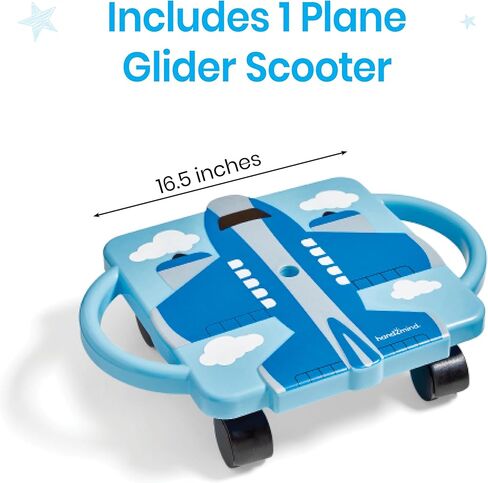 hand2mind Blue Plane Glider Scooter Board, Floor Scooter Board, Gross Motor Toys, Kids Exercise & Physical Education Equipment, Playground Toys, Indoor Active Play, Toddler Outdoor Activities in Saudi Arabia