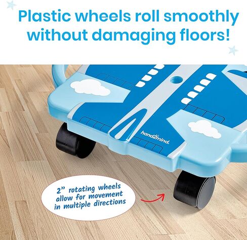 hand2mind Blue Plane Glider Scooter Board, Floor Scooter Board, Gross Motor Toys, Kids Exercise & Physical Education Equipment, Playground Toys, Indoor Active Play, Toddler Outdoor Activities in Saudi Arabia
