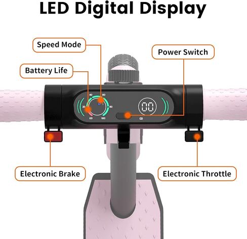 سكوتر كهربائي للأطفال ، 130 واط محرك قوي ، شاشة LED وأضواء ملونة ، ارتفاع قابل للتعديل وقابلة للطي ، هدايا للأطفال الفتيات الفتيات in Kuwait