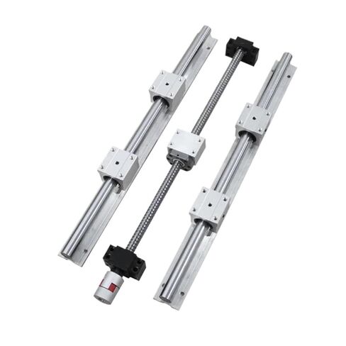 Double nut Ball Screw Control Machine 2pcs SBR16LUU+SFU1610 Ball Screw Length 200mm-1000mm+BKBF12 End Support+Coupling+DSG16H+Ball Nut Linear Rail for XYZ(750mm) in Kuwait