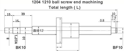 Screw Stainless Steel Ball Screw 1Pc Ball Screw Set SFU1204 +2Pc HGR15 Linear Guide+HGH15CA+HM10-57 L300-1000mm(550mm) in Saudi Arabia