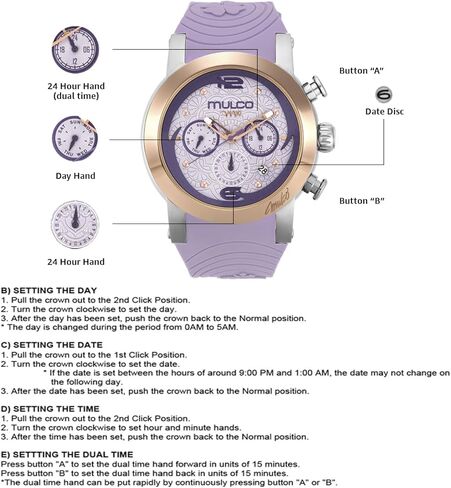 ساعات Mulco للنساء - M10 Namaste - حالة من الفولاذ المقاوم للصدأ الفضي مع شريط سيليكون معصم ، وجه كبير مع والدة لؤلؤة والذهب الوردي ، حركة التناظرية الكوارتز ، مقاومة للماء - مستوحاة من السحر in Kuwait