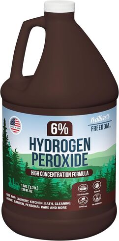 Nature's Freedom 6% Hydrogen Peroxide, Food Grade H2O2 and Purified Water Only, 1 Gallons Solution in Kuwait
