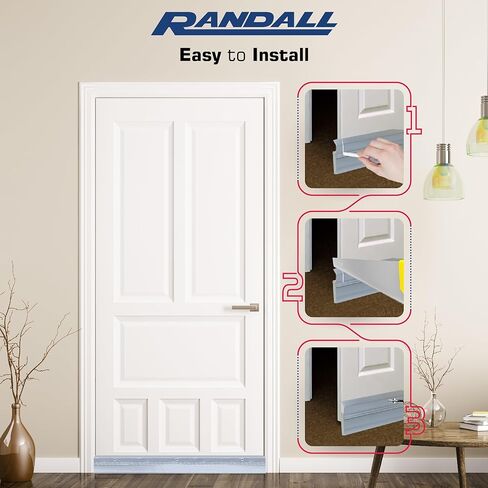 Heavy Duty Weight Aluminum with Long Vinyl Door Sweep (3 FT, White) in Saudi Arabia