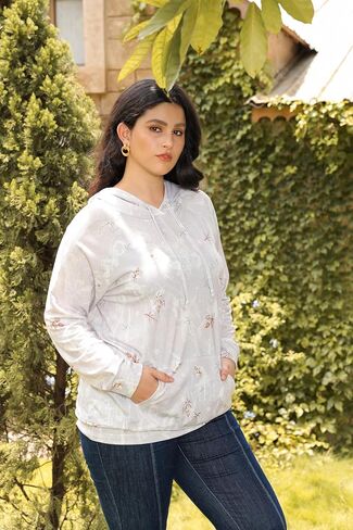 CARCOS Plus Size Hoodies for Women Long Sleeve Pullover Shirts Drawstring Tops XL-5XL in Saudi Arabia