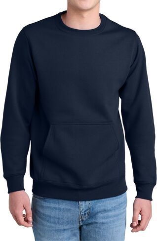 Men's Core Poly Cotton Fleece Pullover Crewneck Kangaroo Pocket Ultra Soft Sweatshirt in Kuwait