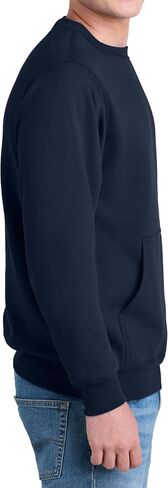 Men's Core Poly Cotton Fleece Pullover Crewneck Kangaroo Pocket Ultra Soft Sweatshirt in Kuwait