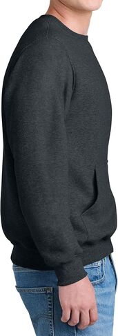 Men's Core Poly Cotton Fleece Pullover Crewneck Kangaroo Pocket Ultra Soft Sweatshirt in Kuwait