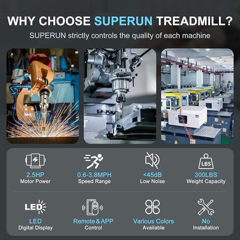 وسادة المشي Superun ، أسفل جهاز المشي المكتبي ، 3 في 1 حلقة مفرغة محمولة مع شاشة LED للتحكم عن بعد ، 2.5 حصان من الركض المشي هادئ لاستخدام المنازل في المكتب ، 300 رطل السعة in Kuwait