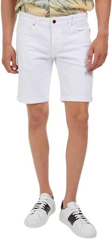 GUESS Men's Sonny White Denim Shorts in Saudi Arabia