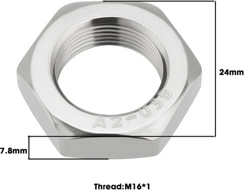 20pcs M16 × 1.0 Nexagon Nuts A2 مسطح المكسرات الناعمة in Saudi Arabia