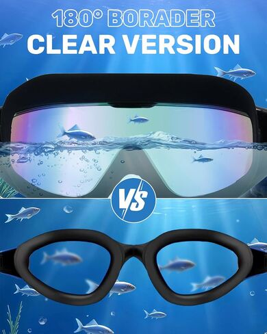 Swim Goggles for Adults, Wide View Anti-Fog & UV Swimming Goggles with Nose Clip & Ear Plugs, No Leak in Saudi Arabia