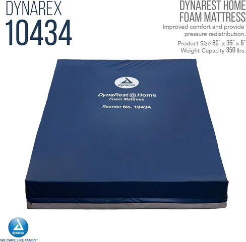Dynarex 10434 Dynarest @ Home Foam Mattress ، عرض 36 "، طول 80" ، 6 "ارتفاع in Saudi Arabia