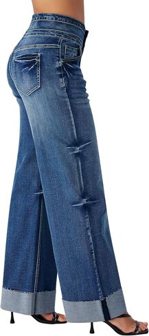 سروال جينز عريض الساق في روز أدوات روز in Kuwait