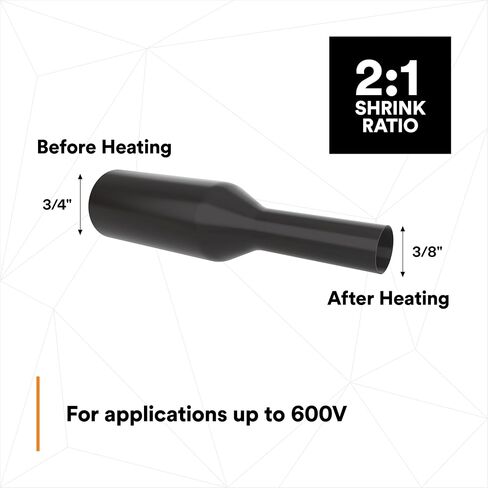 3M Heat Shrink Thin-Wall Tubing FP-301, Black Color, 2 to 1 Shrink, High Strength Protection, Electrical Insulation, 3/4 in, 50 ft Spool, 1 Spool in Saudi Arabia