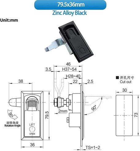 Zinc Alloy Lock 304 Stainless Steel Industrial Equipment Cabinet Door Distribution Box 1Pcs(Stainless Steel) in Saudi Arabia
