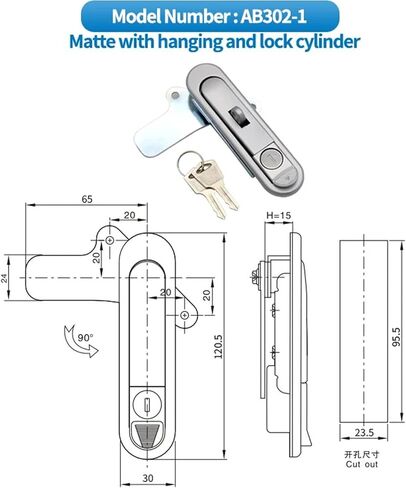 زنك سبيكة قفل مسطح القفل الصناعي معدات توزيع مربع توزيع خزانة الباب 1pcs (AB302-1--PADLOCK CORE) in Saudi Arabia