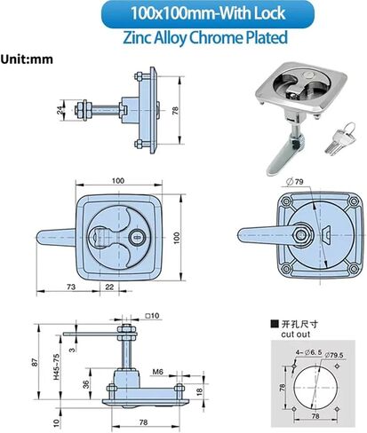 Pull Rod Panel Lock 304 Stainless Steel Industrial Distribution Box Electrical Cabinet 1Pcs in Saudi Arabia