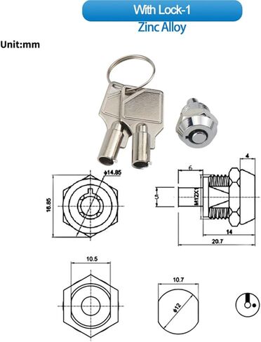 Electrical Cabinet Light Box Door Plum Blossom Shaped Pressing Cylindrical Telescopic Lock 1Pcs(Plastics No Lock) in Kuwait
