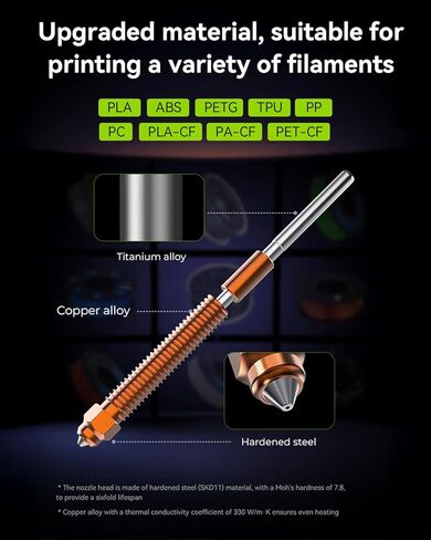 CREALITY الرسمية K2 PLUS فوهة ، 0.4 مم 2 PCS 2D SWAP 3D الفوهة من سبائك النحاس وفوهة الصلب الصلب للطابعة ثلاثية الأبعاد K2 PLUS ، K2 ، K2 PRO ، CREALITY HI in Saudi Arabia
