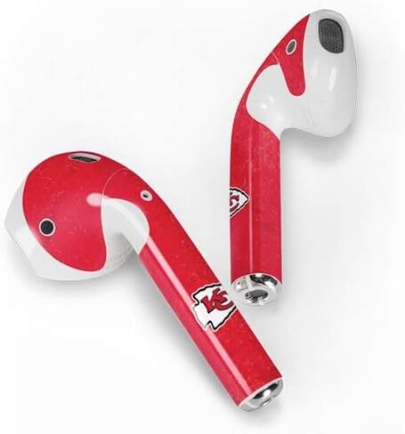 Skinit Skinit Audio Audio Skin متوافق مع Apple Airpods - تصميم NFL Kansas City Chief المرخص لها رسميًا in Saudi Arabia