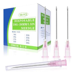 20 Gauge 1.5 inch Dispensing Needle with Cap 100 Pack, Individually Packaged Luer Lock Lab Accessories for Industrial and Scientific, Refilling Inks in Kuwait