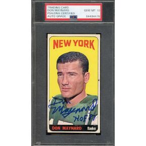 Don Maynard Gem Mint 10 PSA DNA Signed 1965 Topps Autograph - NFL Autographed Football Cards in Kuwait