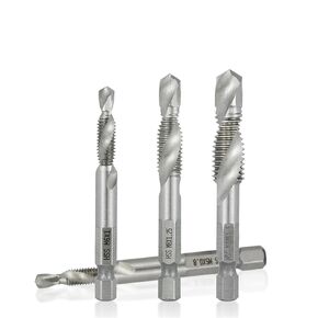 Hex Shank Metric Tap Combined Tap and Drill Spiral Flute Thread Screw Tapp Thercing Tool M3 M4 M5 M6 M8 M10 M12 1PCS (Color: M12) in Kuwait