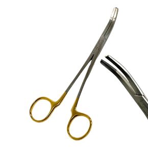 Non-Ratcheting Wynman Temp Crown Remover Gripper, 7" (17.78cm), Curved Tip & Gold Handle - Crown Grippers | German Stainless Steel, Passivated & Autoclave Safe (2) in Kuwait