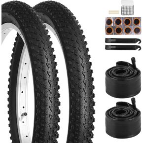 Yeesport 2 Pack 18 "إطارات الدراجة 18 × 2.125/57-355 و 18 أنابيب الدراجة Schrader Valve & Repair Kit ، إطارات الدراجات امتصاص الصدمات و 18 × 1.95 18x2.0 18x2.1 18x2.125 18x2.15 أنابيب الدراجات تناسب معظم الأطفال Bikes Bikes معظم in Kuwait