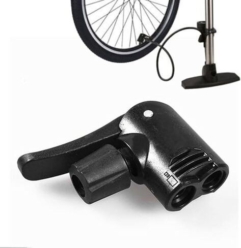 Black Pump Adapter Valve, 3 in 1 Replacement Dual Head Air Pump Adapter Valve Bike Cycle Tyre Tube Pump Adapter, Bike Floor Pumps in Saudi Arabia