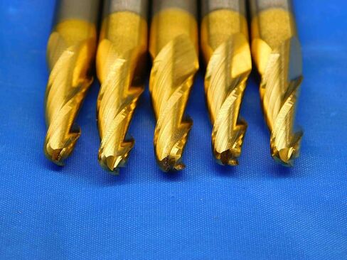 M & J Tooling LLC 5 PCS 5 درجة 3/16-5/16 O.D. 3/4 LOC TIN TIN CARBIDE END MILL 3 FL - BR3648BR3 in Saudi Arabia