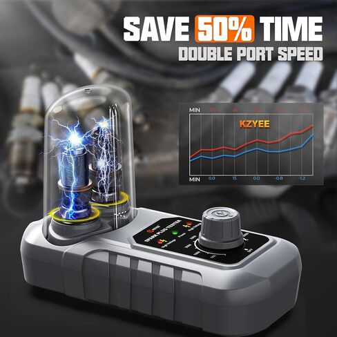 kzyee ks30 1-tap sparce tester ، اختبار ملف الإشعال المحرك ، 110-120 فولت أداة اختبار شرارة السيارات/دراجة نارية ، اختبار ثنائي المنفذ لجميع شمعات البنزين 12V in Kuwait