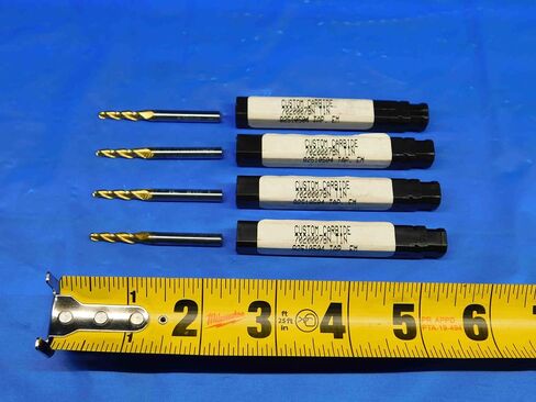 M & J Tooling LLC 4 PCS 2 درجة 1/8-3/16 O.D. 3/4 LOC 2 "" OAL TIN TINPED CARBIDE END MILL - BR3641BR3 in Saudi Arabia