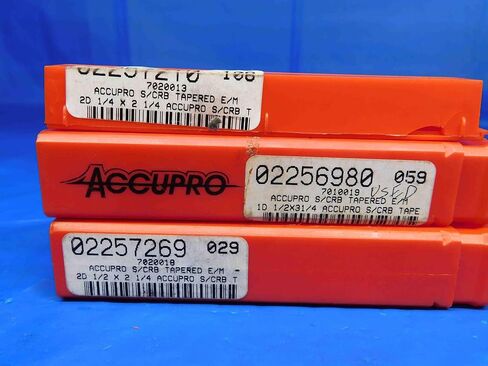 M & J Tooling LLC 3 PCS ACCUPRO 1/4-7/16, 1/2-5/8 O.D. LOC Tapered Carbide END Mill 3 Flute - BR3678BR3 in Saudi Arabia