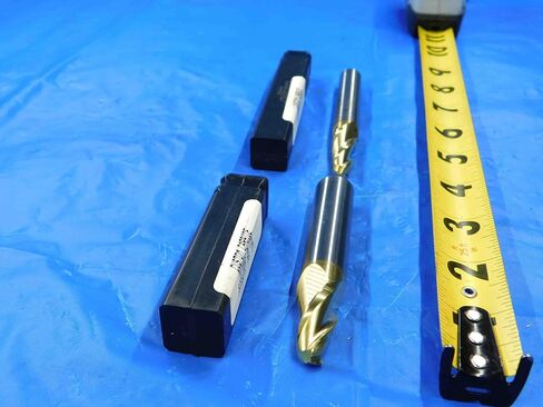 M & J Tooling LLC 2 PC. LOT of Carbide Tapered END Mills 3/8 Cut Dia 2 Flute 1/2 to 5/8 Shank - CB2745BR3 in Saudi Arabia