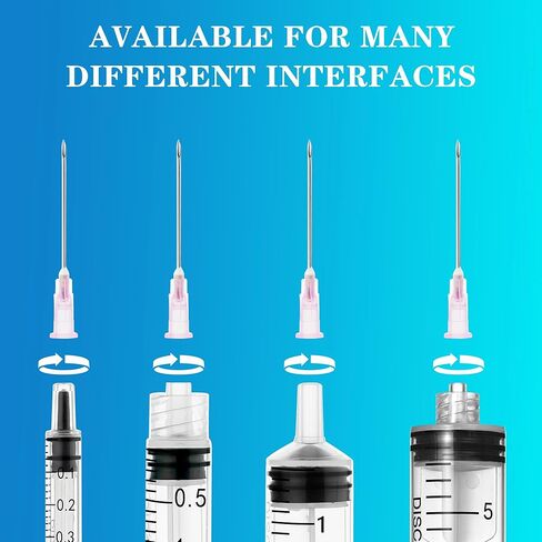 20 Gauge 1.5 بوصة الإبرة مع حزمة CAP 100 ، وملحقات Luer Lock المعبأة بشكل فردي لأحبار الصناعية والعلمية ، وإعادة التعبئة in Kuwait