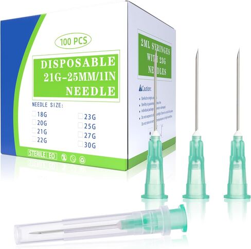 20 Gauge 1.5 inch Dispensing Needle with Cap 100 Pack, Individually Packaged Luer Lock Lab Accessories for Industrial and Scientific, Refilling Inks in Kuwait