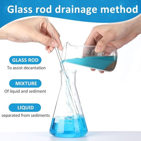 48 Pcs U Glass Stirring Rods Bulk 12 Inch Length Glass Sticks 6 mm Diameter Solid Stirring Sticks Borosilicate Stir Rods with Both Ends Round for Lab Kitchen Science Education in Saudi Arabia