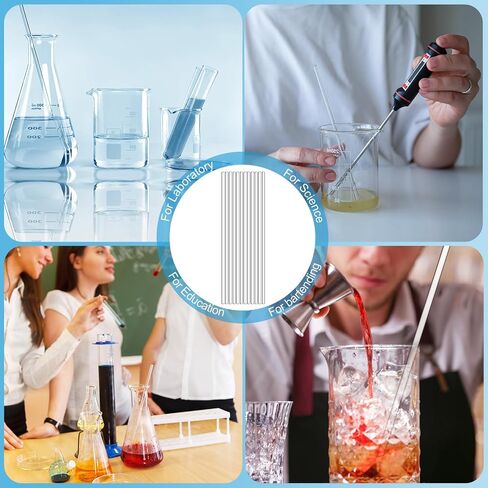 48 Pcs U Glass Stirring Rods Bulk 12 Inch Length Glass Sticks 6 mm Diameter Solid Stirring Sticks Borosilicate Stir Rods with Both Ends Round for Lab Kitchen Science Education in Saudi Arabia